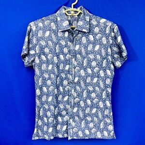 |•J. HILBURN•| Cotton Linen Short Sleeve Button Down Shirt